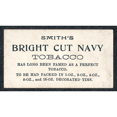 330 - F. & J. Smith 1899 Advertisement card Cut Navy Tobacco tin, single card in very good condition.