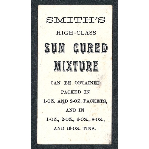 333 - F. & J. Smith 1899 Advertisement card Sun Cured Mixture packet, single card in very good condition.