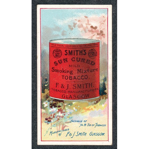 333 - F. & J. Smith 1899 Advertisement card Sun Cured Mixture packet, single card in very good condition.