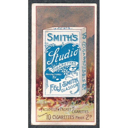 340 - F. & J. Smith 1899 Advertisement card Studio Cigarettes packet, single card in good condition.