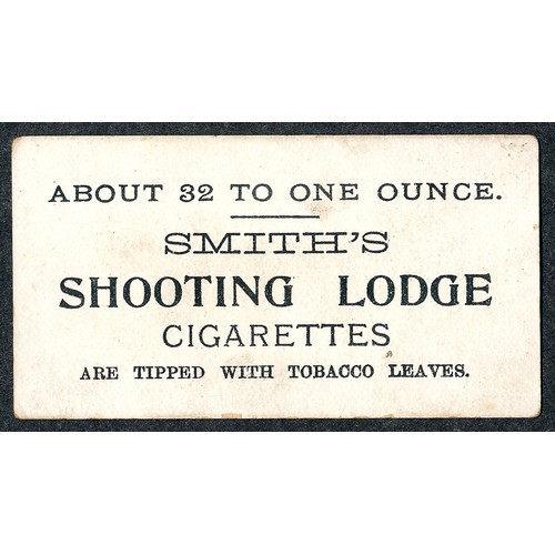 344 - F. & J. Smith 1899 Advertisement card Beauty Shooting Lodge Cigarettes, single card in about good co... 