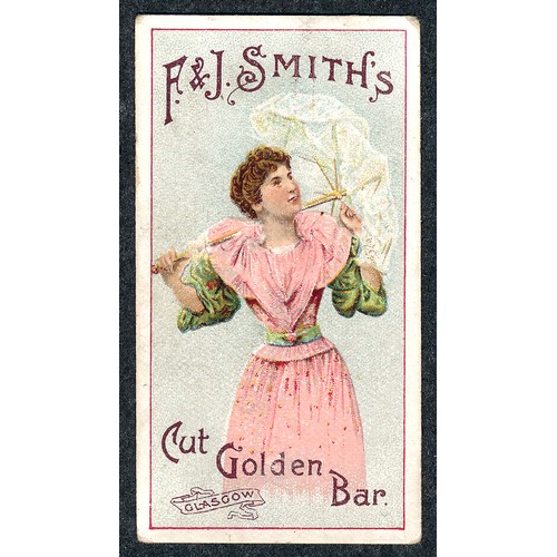 345 - F. & J. Smith 1899 Advertisement card Beauty Cut Golden Bar, single card in about good condition.