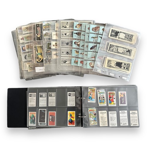 366 - Large trade card collection, complete and part sets in 6 albums and plastic sleeves, in mixed condit... 