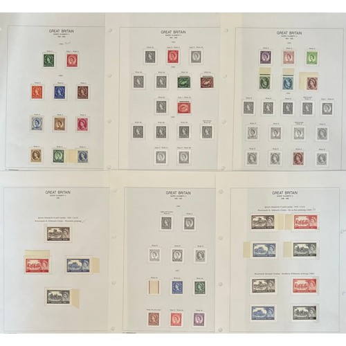 108 - Great Britain QEII 1952-70 UM collection in Universal album, including 1955 Waterlow, 1958 1st DLR, ... 