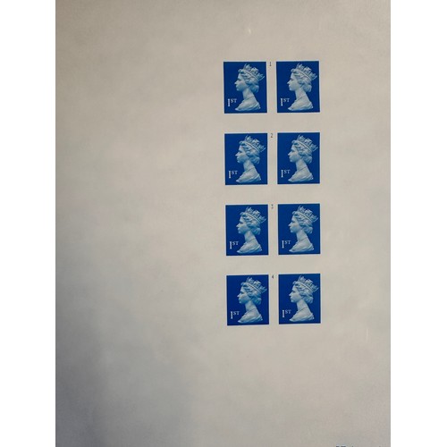 194 - Great Britain, QEII 1st Class blue colour trial imperforate printed on large roll of paper, 32 total... 