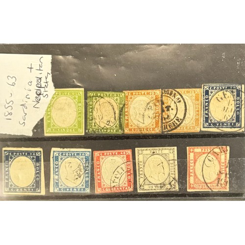 62 - Sardinia / Neapolitan Issues, small range on stockcard.