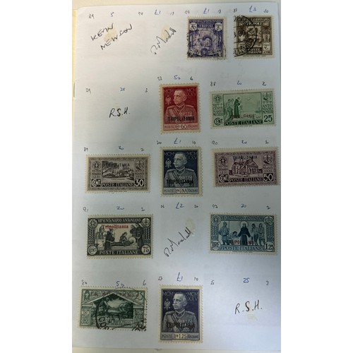 63 - Italian Colonies, small range in approval booklet, including Tripolitania, Somalia, Benadir, Oltre G... 