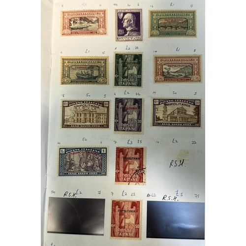 63 - Italian Colonies, small range in approval booklet, including Tripolitania, Somalia, Benadir, Oltre G... 