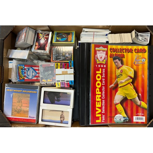 370 - Trade card collection, deep fruit tray filled with mainly modern cards with duplication, football, b... 