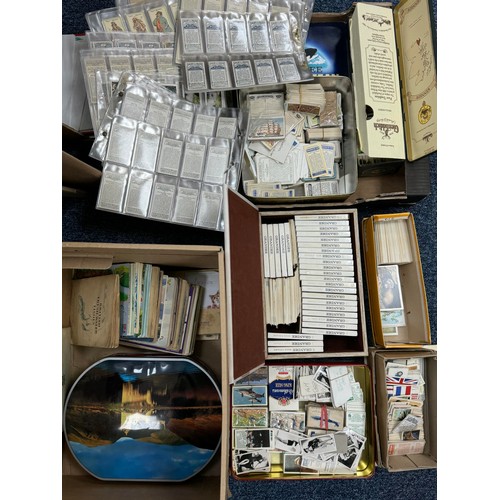 296A - Collection of cigarette and trade cards in 2 boxes, in plastic sleeves, boxes and loose, condition i... 