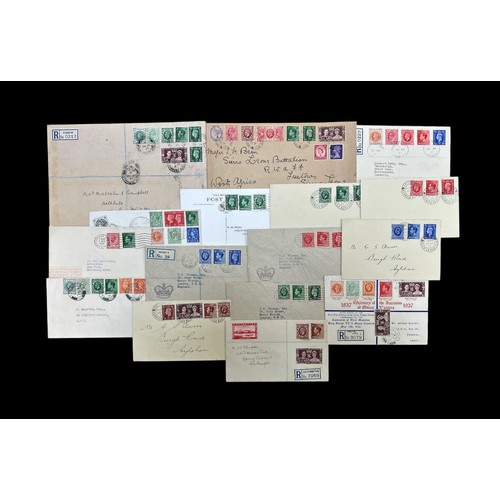 147 - Postal covers - GB Multiple-Reign covers (16), mostly QV to KG6, early QE2 stamps (2), interesting a... 