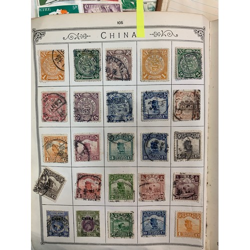 9A - World stamp collection in old well-filled The Lincoln Stamp album, strength in early issues, to incl... 