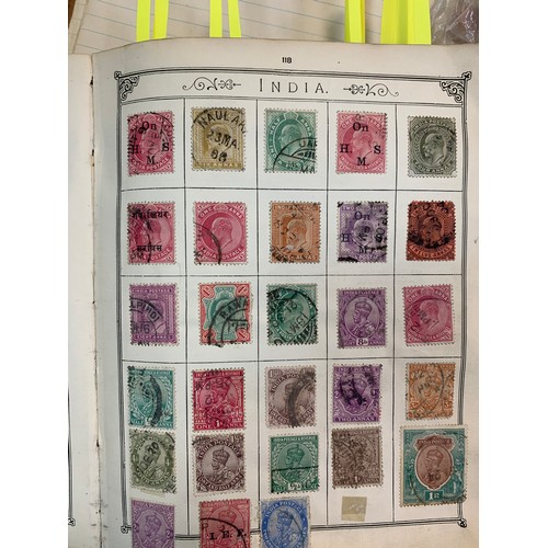 9A - World stamp collection in old well-filled The Lincoln Stamp album, strength in early issues, to incl... 