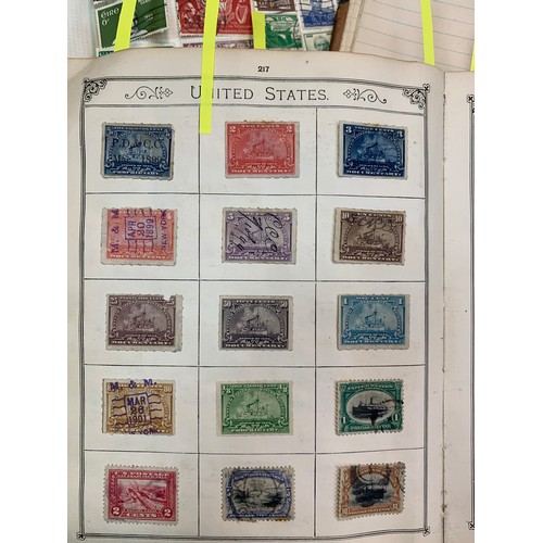 9A - World stamp collection in old well-filled The Lincoln Stamp album, strength in early issues, to incl... 