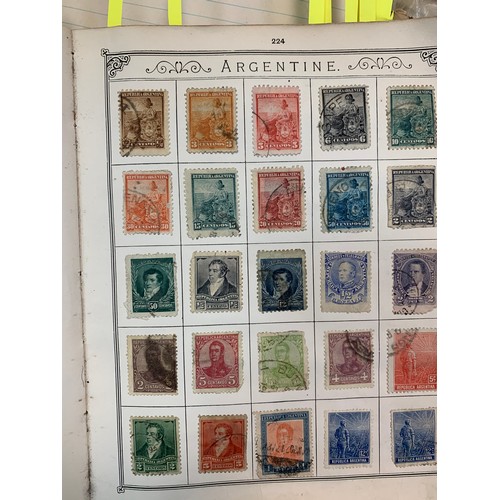 9A - World stamp collection in old well-filled The Lincoln Stamp album, strength in early issues, to incl... 