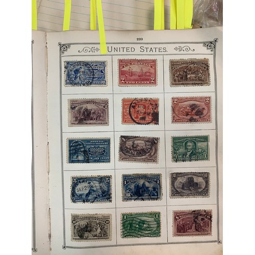 9A - World stamp collection in old well-filled The Lincoln Stamp album, strength in early issues, to incl... 