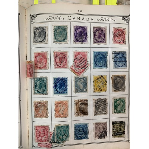 9A - World stamp collection in old well-filled The Lincoln Stamp album, strength in early issues, to incl... 