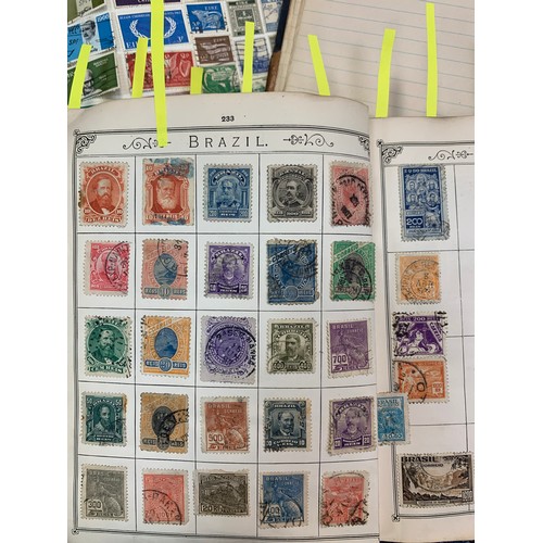 9A - World stamp collection in old well-filled The Lincoln Stamp album, strength in early issues, to incl... 