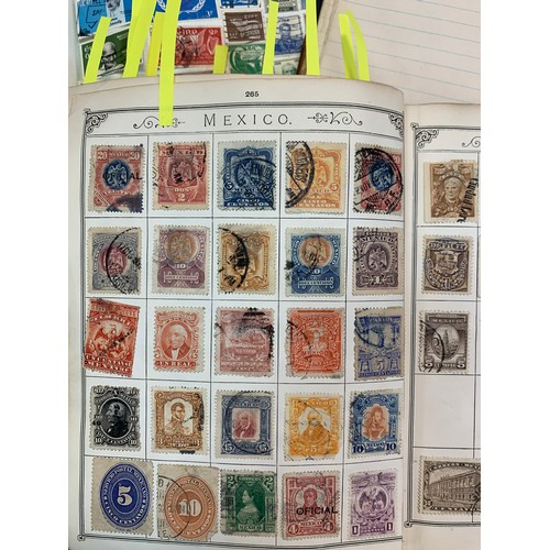 9A - World stamp collection in old well-filled The Lincoln Stamp album, strength in early issues, to incl... 