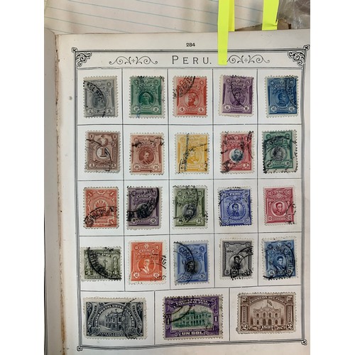 9A - World stamp collection in old well-filled The Lincoln Stamp album, strength in early issues, to incl... 