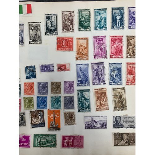 13A - World stamp collection in hobby album, including small quantities of; Australia, China, Germany, Ita... 