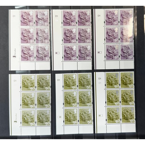 125 - GB. Regionals UM collection in four stockbooks vals to £1.90 incl medium to h/v cylinder blocks of 6... 