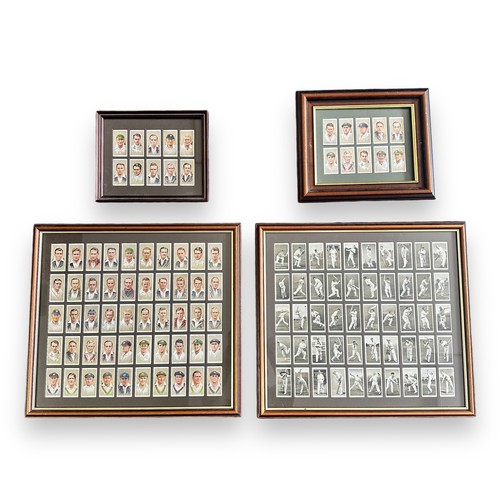 300A - Cricket cigarette cards in four frames with Ogden's Prominent Cricketers of 1938 set of 50, Player C... 