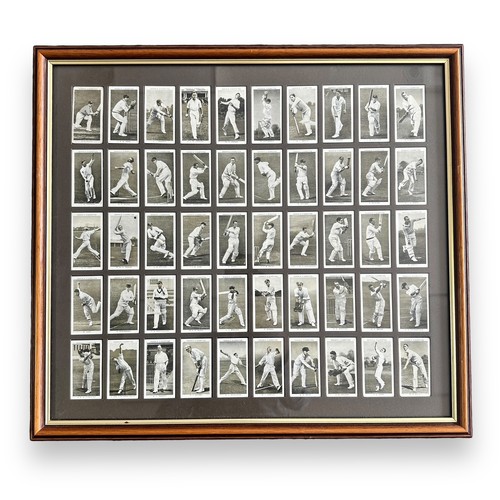 300A - Cricket cigarette cards in four frames with Ogden's Prominent Cricketers of 1938 set of 50, Player C... 