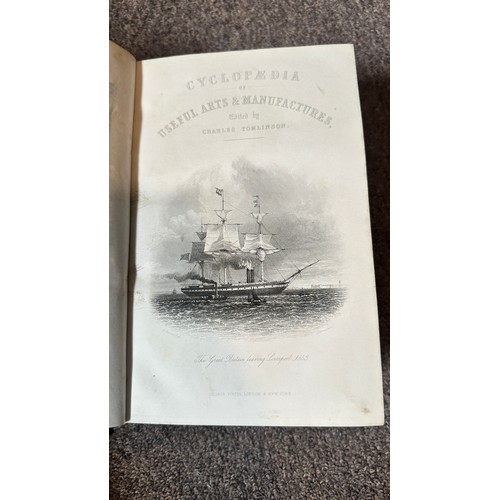 1002 - Cyclopaedia of Useful Arts (Charles Tomlinson), volumes 1 and 2, published by George Virtue, 1854.