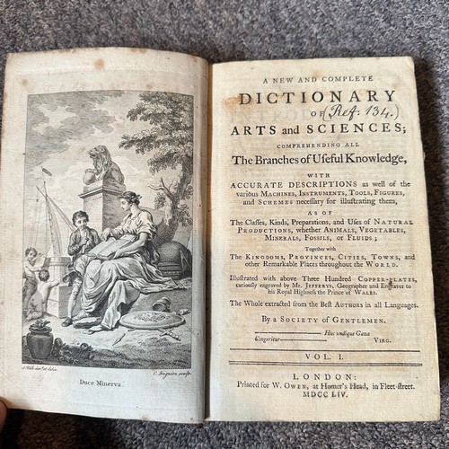 1008 - Dictionary of Arts and Sciences 1754 to 1755, printed for W. Owen of Homer's Head in Fleet Street, L... 