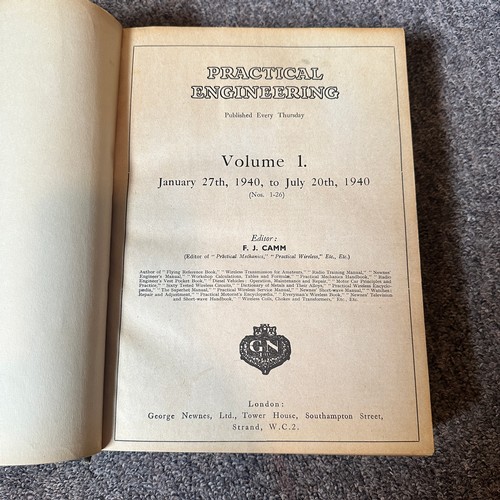 1011 - Practical Engineering (Newnes) Volumes 1 to 30, 1940 to 1954, edited by F.J. Camm. Qty 30 bound volu... 