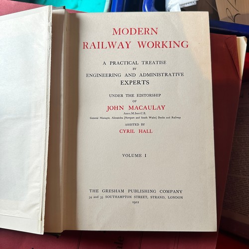 1042 - Modern Railway Working by The Gresham Publishing Co., Volumes 1 to 8, edited by John MaCaulay, 1912 ... 