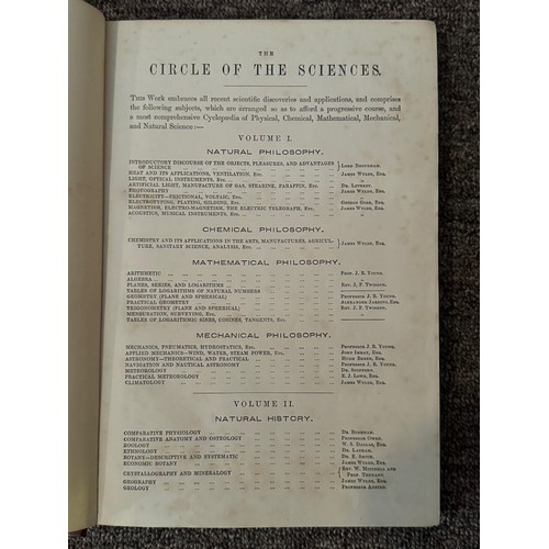 1038 - The Circle of the Sciences (James Wylde) in 7 volumes, with numbers I, III, IV, VI, VII, VIII and IX... 