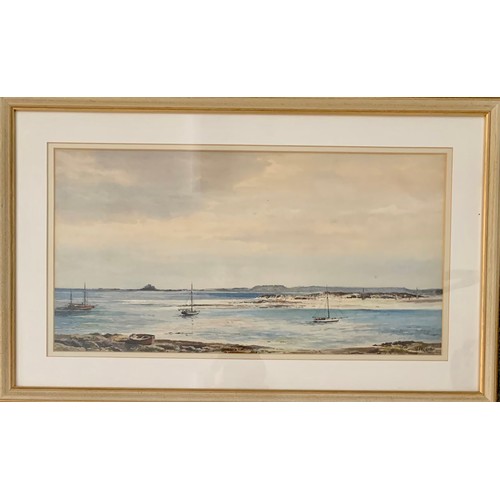 414 - William Fergie (British, 1893-1971), Berwick coastal scene watercolour on paper. Signed to lower rig... 