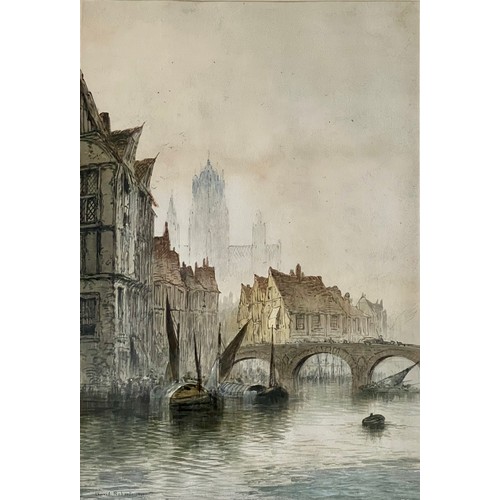 417 - David Roberts R.A. (British, 1796-1864), ‘Antwerp’ watercolour on paper, 1847. Signed and dated to l... 