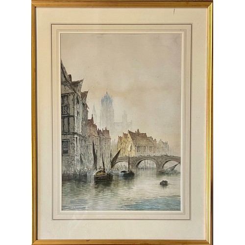 417 - David Roberts R.A. (British, 1796-1864), ‘Antwerp’ watercolour on paper, 1847. Signed and dated to l... 