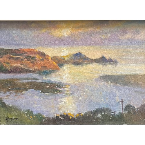 429 - Stanley J Andrews (British, 20th Century), Sunset Pembrokeshire, oil on canvas. Signed lower left, f... 