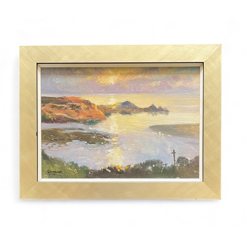 429 - Stanley J Andrews (British, 20th Century), Sunset Pembrokeshire, oil on canvas. Signed lower left, f... 