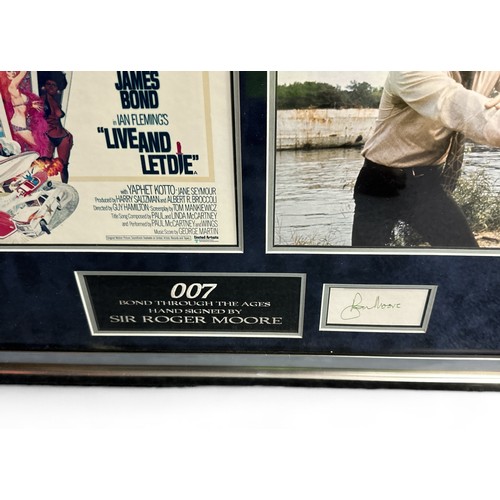 325 - Sir Roger Moore (British, 1927-2017), signed large James Bond montage display board. 89cm x 69cm, fr... 