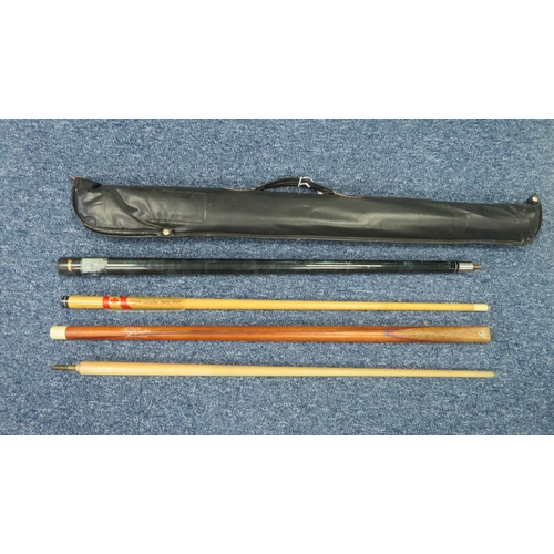 318 - Canadian maple snooker/pool 2-piece cues by 