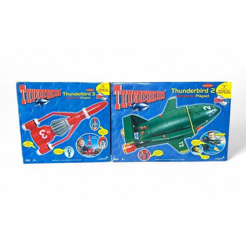 313 - Vivid Thunderbirds pair of Supersize electronic playsets, generally excellent to good plus in good p... 