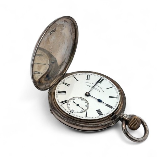 86 - A full hunter silver pocket watch by F.A. Chandler of Leamington Spa - Maker to the Admiralty'. Whit... 