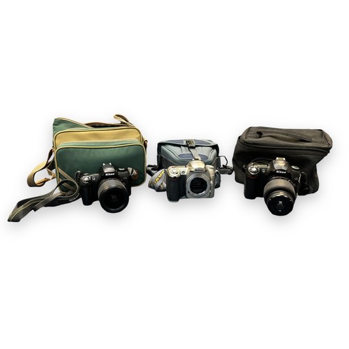 281 - Nikon D50 DSLR Cameras (x2) & Nikon F75 SLR Camera. 1x Silver Nikon D50 camera body only. 1x Nikon D... 