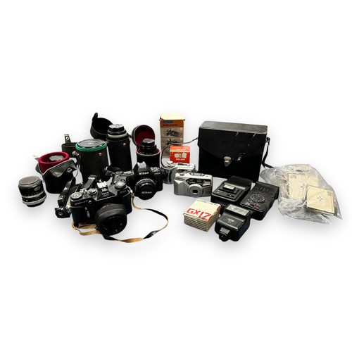 283 - Nikon, Pentax and Other Cameras & Accessories. A Nikon F-601m body with 50mm f1.8 lens attached. A Z... 