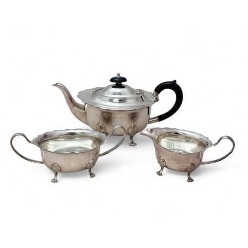 131 - An Elkington silver plated three piece tea service.