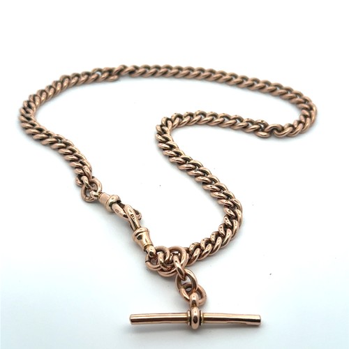 23 - A 9ct gold Albert chain. Hallmarks to bar and each link stamped 375. Length 16.5 inches.