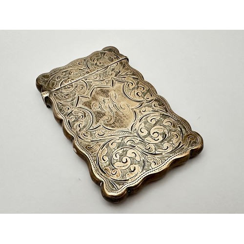 113 - Silver card case with foliate decoration, with marks for J.G. Birmingham 1904. 62g. Good condition s... 