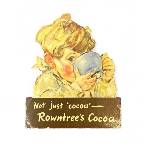 249 - Rowntree's Cocoa Counter Top Advertising Standee depicting young boy drinking a cup of cocoa stands ... 