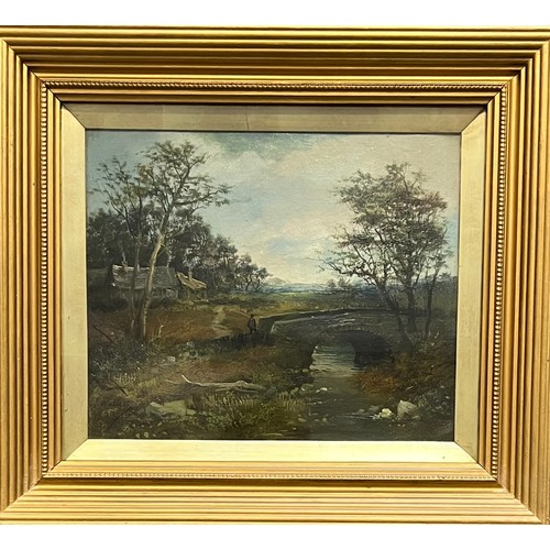 439 - J Wallace (British, 19th / 20th Century), oil on board countryside landscape. Framed and glazed, sig... 