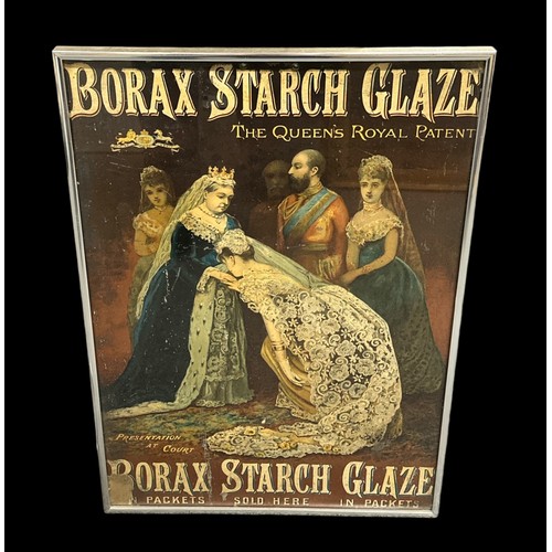 253 - Original Two Sided Borax Starch Advertising Poster Featuring Queen Victoria Presentation at Court, P... 